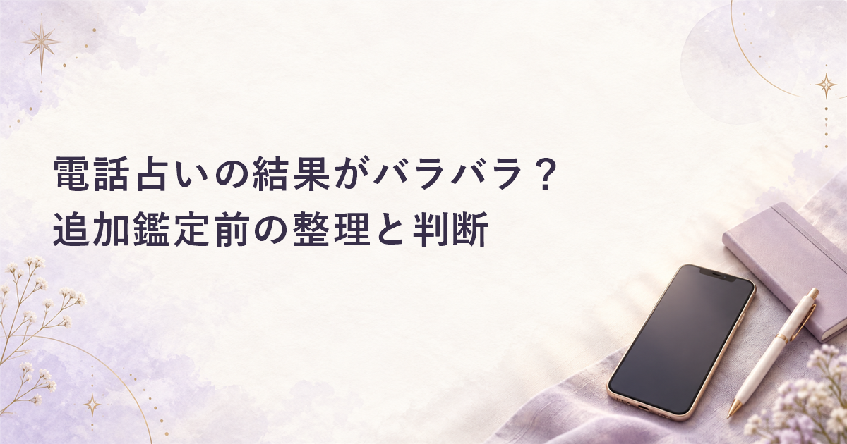 電話占いの結果がバラバラ？追加鑑定前の整理と判断